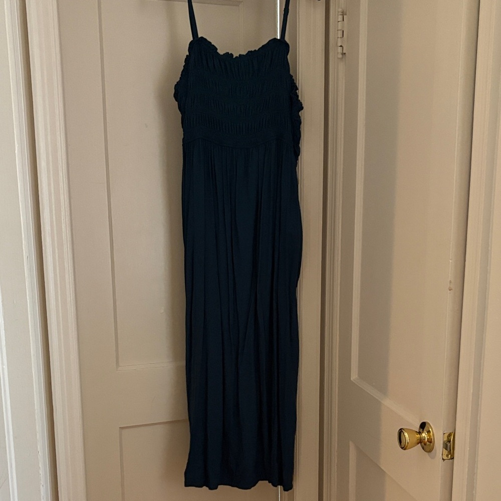 Old Navy Navy Blue Maxi Dress with Smocked Bodice